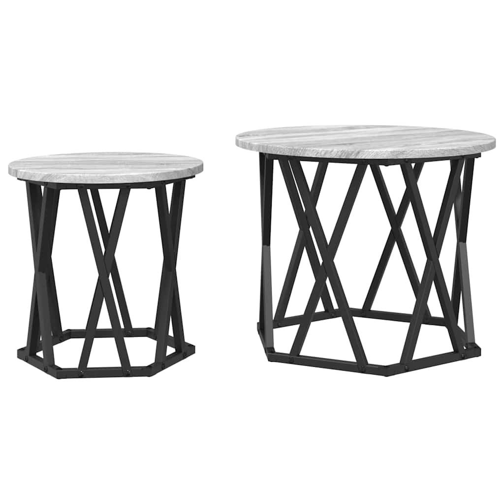 Τραπεζάκι Πλευράς 2 pcs Γκρίζο Σονομα