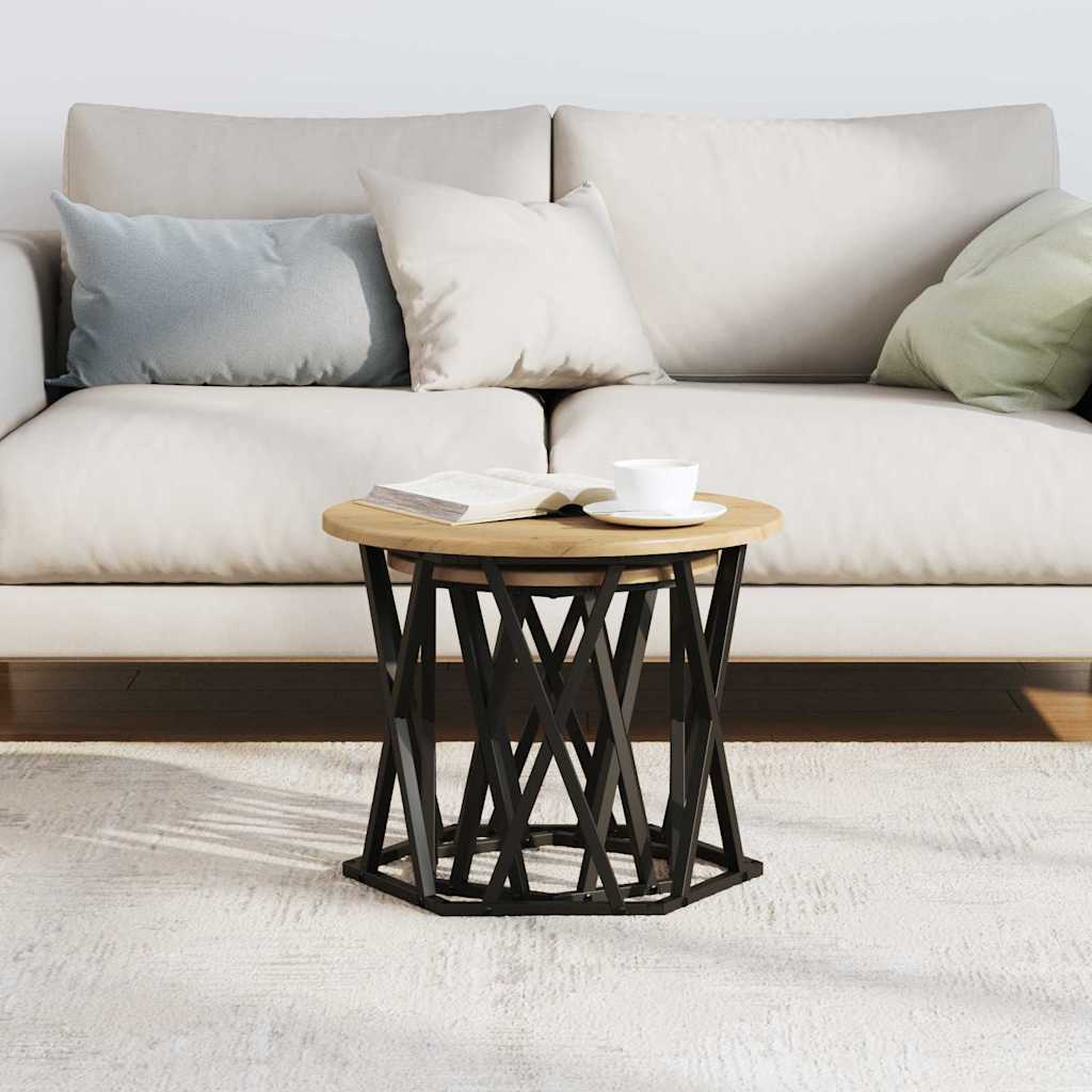Τραπεζάκι Πλευράς 2 pcs Artisan Oak Μηχανισμένο ξύλο και ατσάλι - Pakobazaar