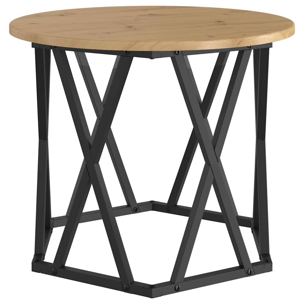 Τραπεζάκι Πλευράς 2 pcs Artisan Oak Μηχανισμένο ξύλο και ατσάλι - Pakobazaar