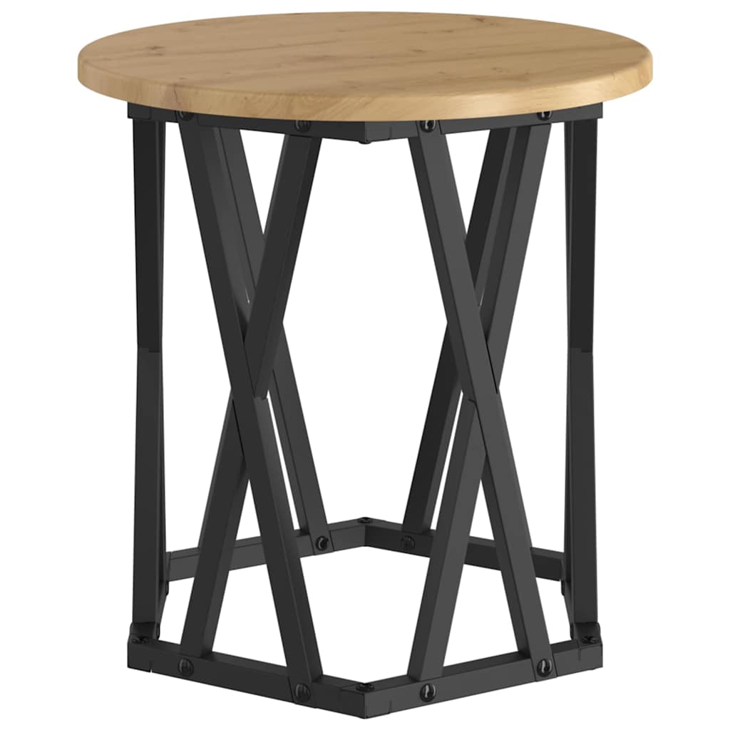 Τραπεζάκι Πλευράς 2 pcs Artisan Oak Μηχανισμένο ξύλο και ατσάλι - Pakobazaar