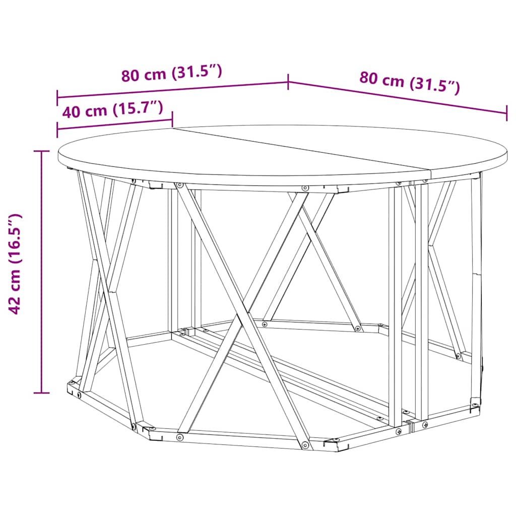 Τραπεζάκι σαλονιού Μαύρη Οξυά 80 x 80 x 42 cm - Pakobazaar