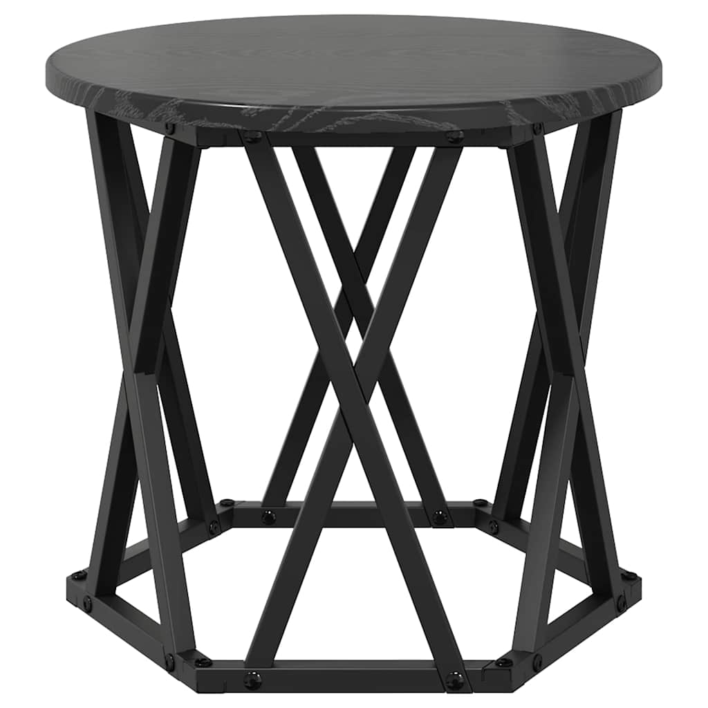 Κομοδίνο Μονάδας 3 pcs Μαύρη Οξυά Μηχανισμένο ξύλο και ατσάλι - Pakobazaar
