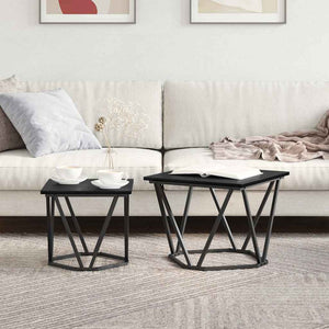 Σετ βοηθητικά τραπεζάκια 2 pcs Μαύρη δρυς 50 x 50 x 40 cm - Pakobazaar