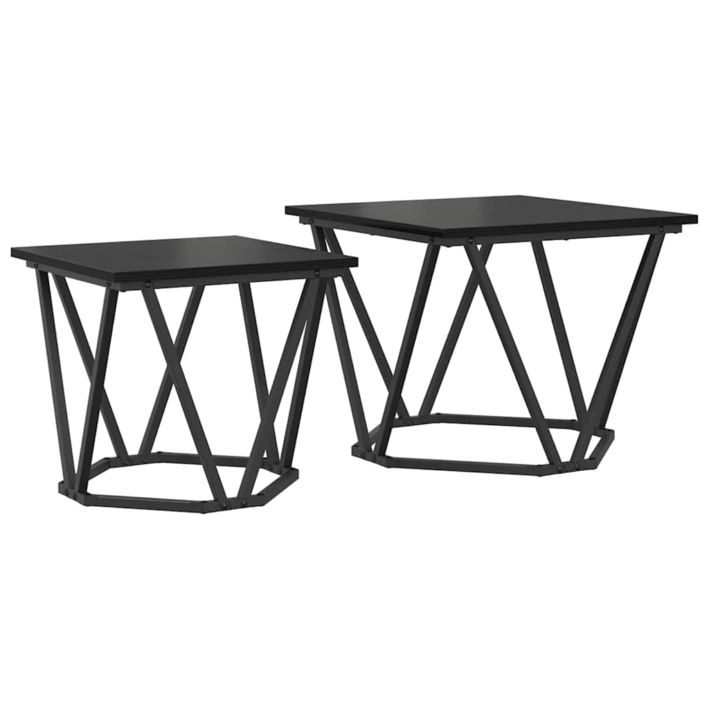 Σετ βοηθητικά τραπεζάκια 2 pcs Μαύρη δρυς 50 x 50 x 40 cm - Pakobazaar