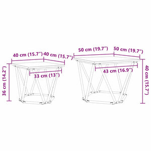 Σετ βοηθητικά τραπεζάκια 2 pcs Μαύρη δρυς 50 x 50 x 40 cm - Pakobazaar