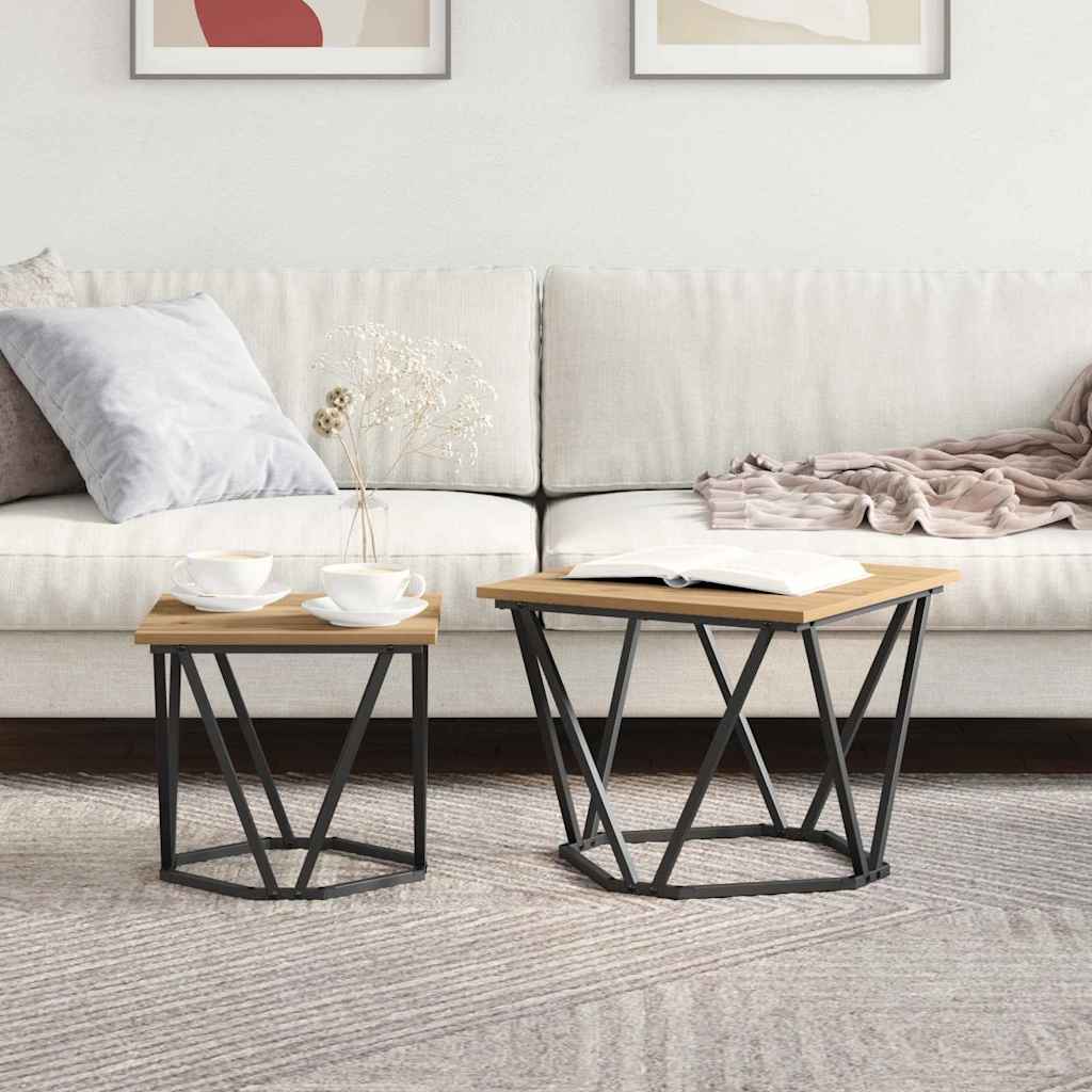 Σετ βοηθητικά τραπεζάκια 2 pcs Artisan Oak 50 x 50 x 40 cm
