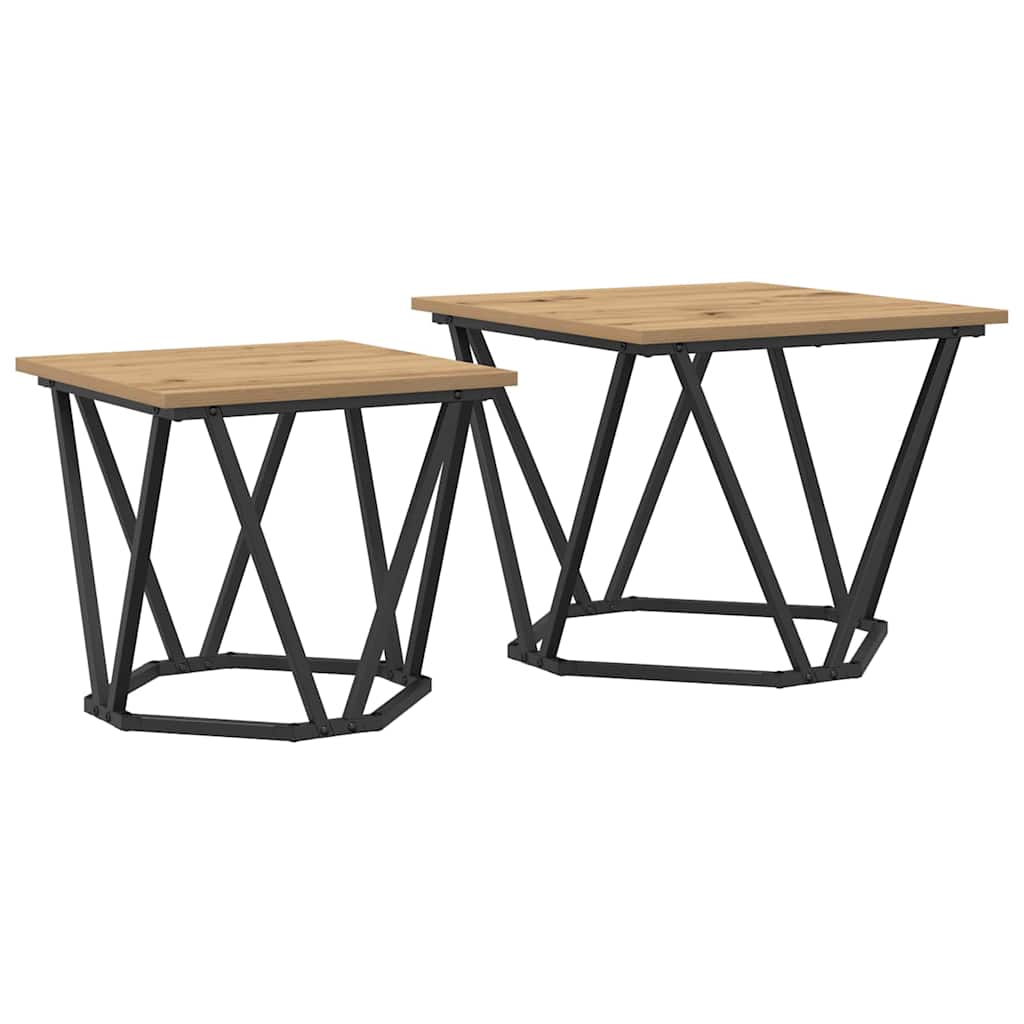 Σετ βοηθητικά τραπεζάκια 2 pcs Artisan Oak 50 x 50 x 40 cm