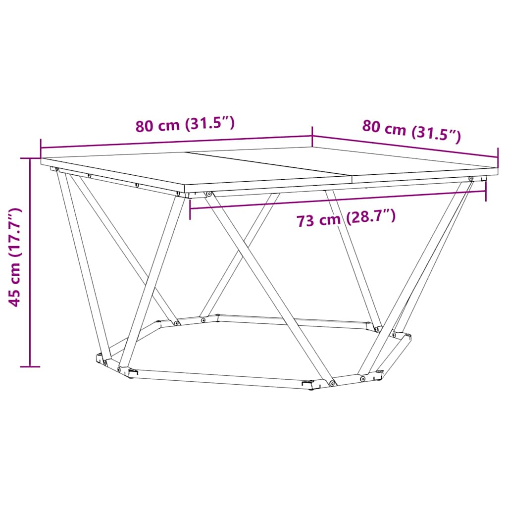 Τραπεζάκι σαλονιού Παλιό Ξύλο 80 x 80 x 45 cm