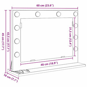 Καθρέφτης τουαλέτας Ορθογώνιος Λευκό 60 x 45 x 18 εκ. - Pakobazaar