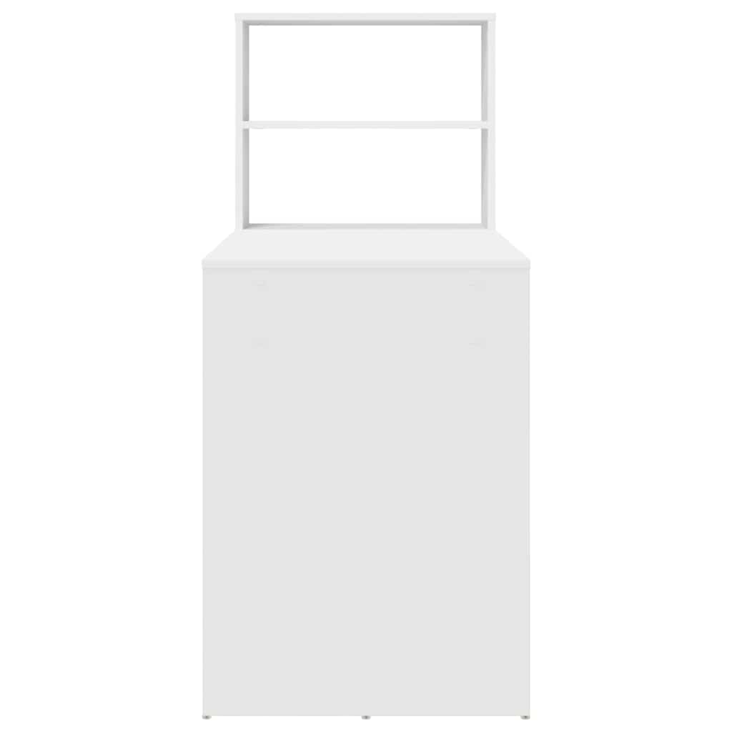 Γραφείο με ράφι Λευκό 113 x 54 x 120 εκ. Επεξεργασμένο ξύλο - Pakobazaar