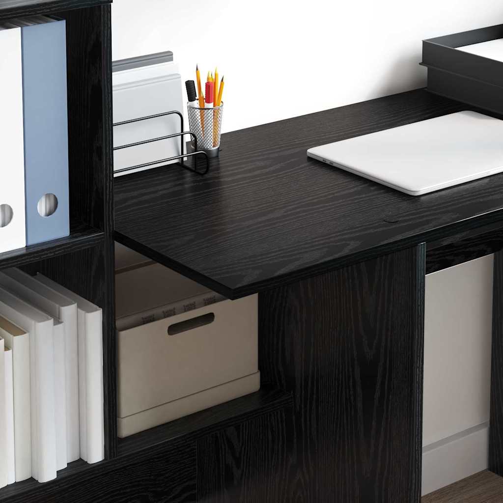 Γραφείο Μαύρη Οξυά 131,5 x 50 x 106,5 εκ. Επεξεργασμένο ξύλο