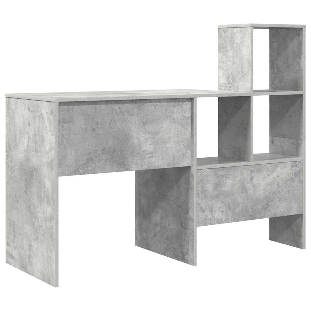 Γραφείο με ράφι Σκυρόδεμα Γκρι 131,5 x 50 x 106,5 εκ. - Pakobazaar