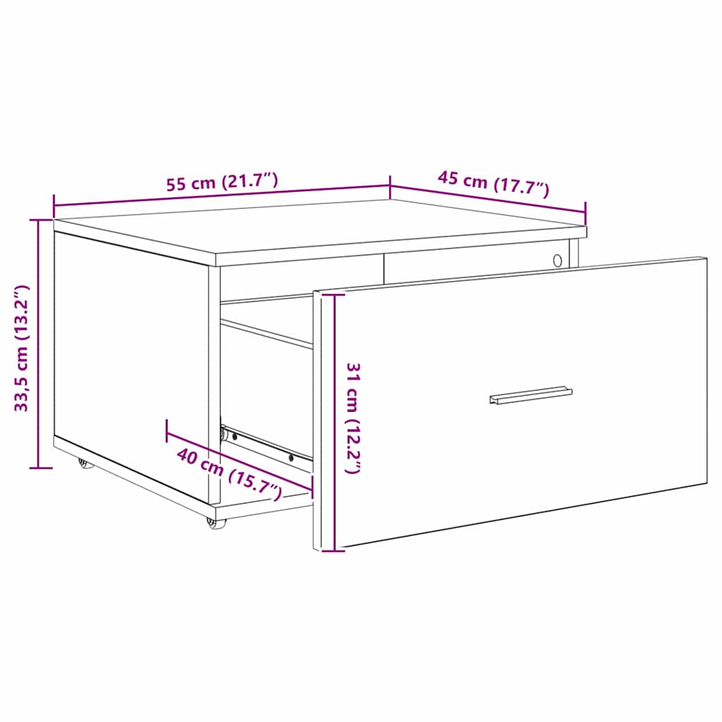Ντουλάπι με Συρτάρια με τροχούς Λευκό 55 x 45 x 31 εκ - Pakobazaar