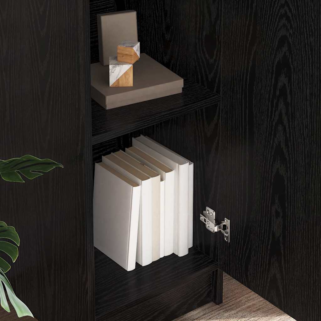 Highboard Μαύρη Οξυά 35 x 39 x 168 εκ. - Pakobazaar