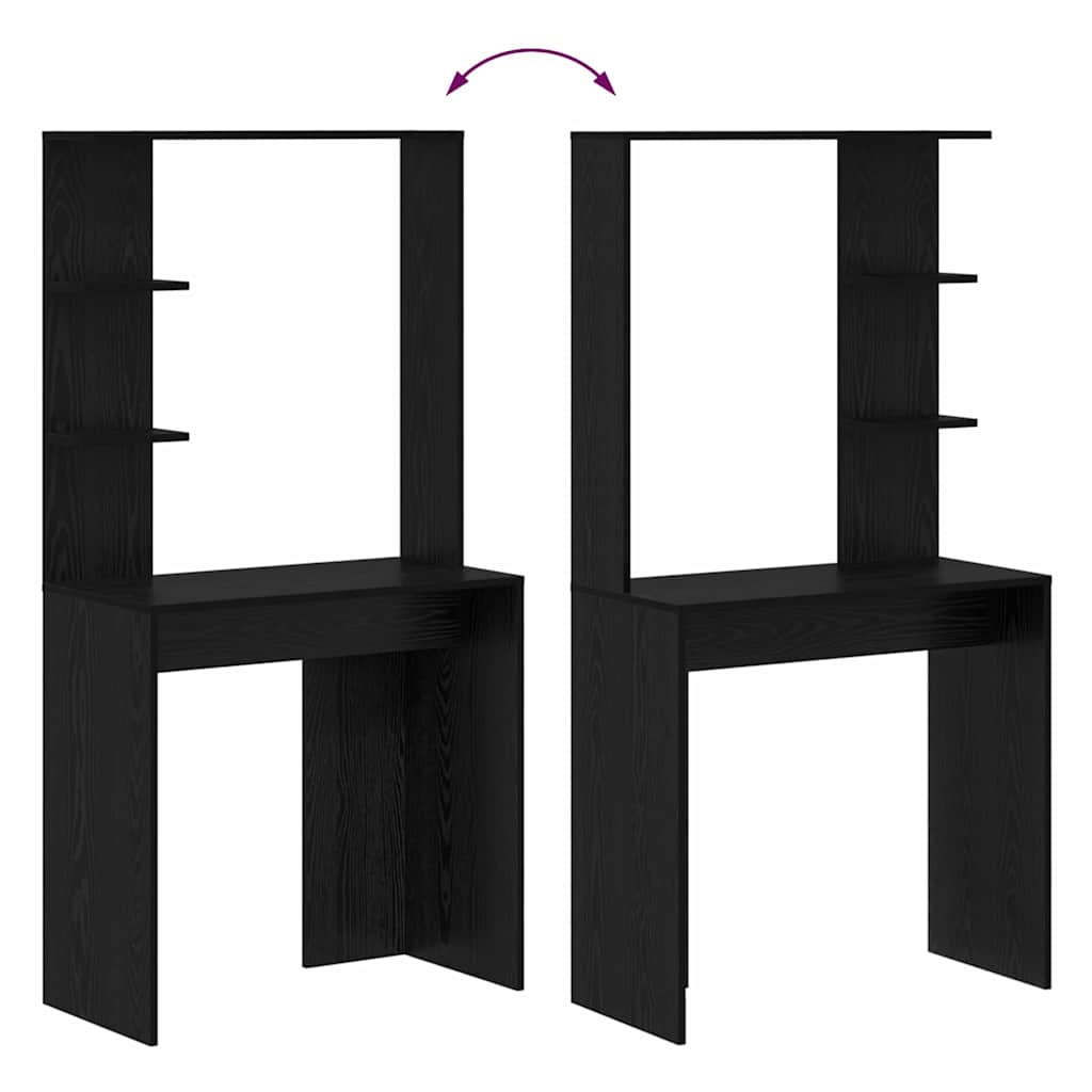 Γραφείο Μαύρη Οξυά 78,5 x 37 x 154,5 εκ Επεξεργασμένο ξύλο