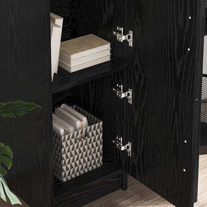 Highboard Μαύρη Οξυά 31.5 x 32 x 122.5 εκ - Pakobazaar
