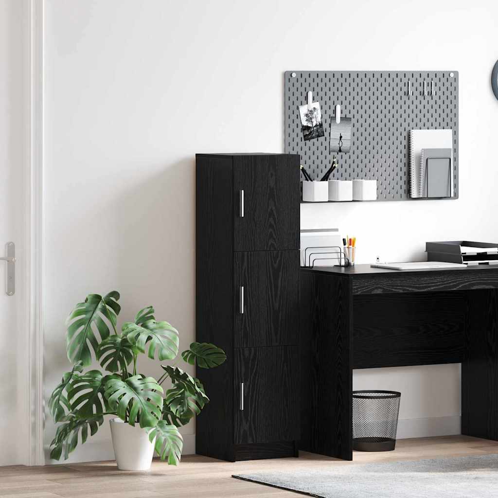 Highboard Μαύρη Οξυά 31.5 x 32 x 122.5 εκ - Pakobazaar