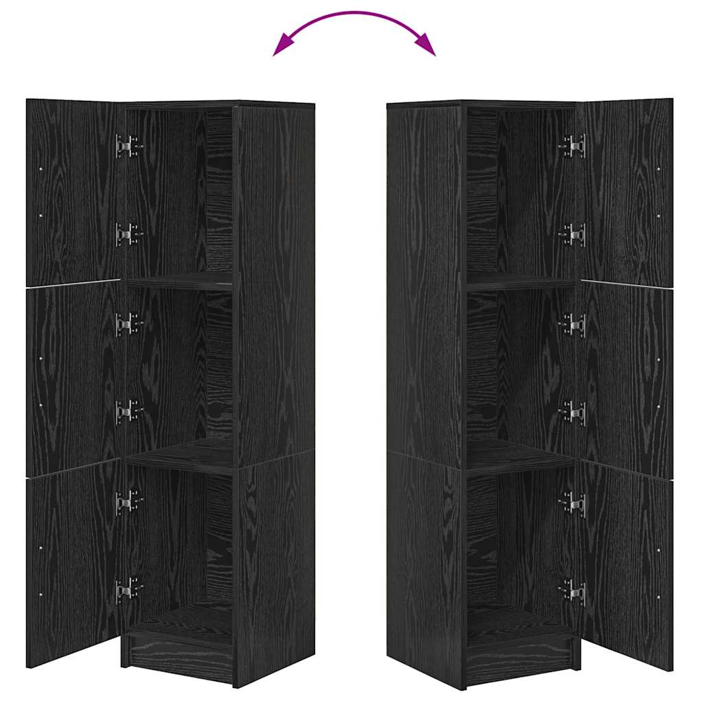 Highboard Μαύρη Οξυά 31.5 x 32 x 122.5 εκ - Pakobazaar