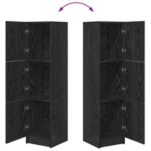 Highboard Μαύρη Οξυά 31.5 x 32 x 122.5 εκ - Pakobazaar
