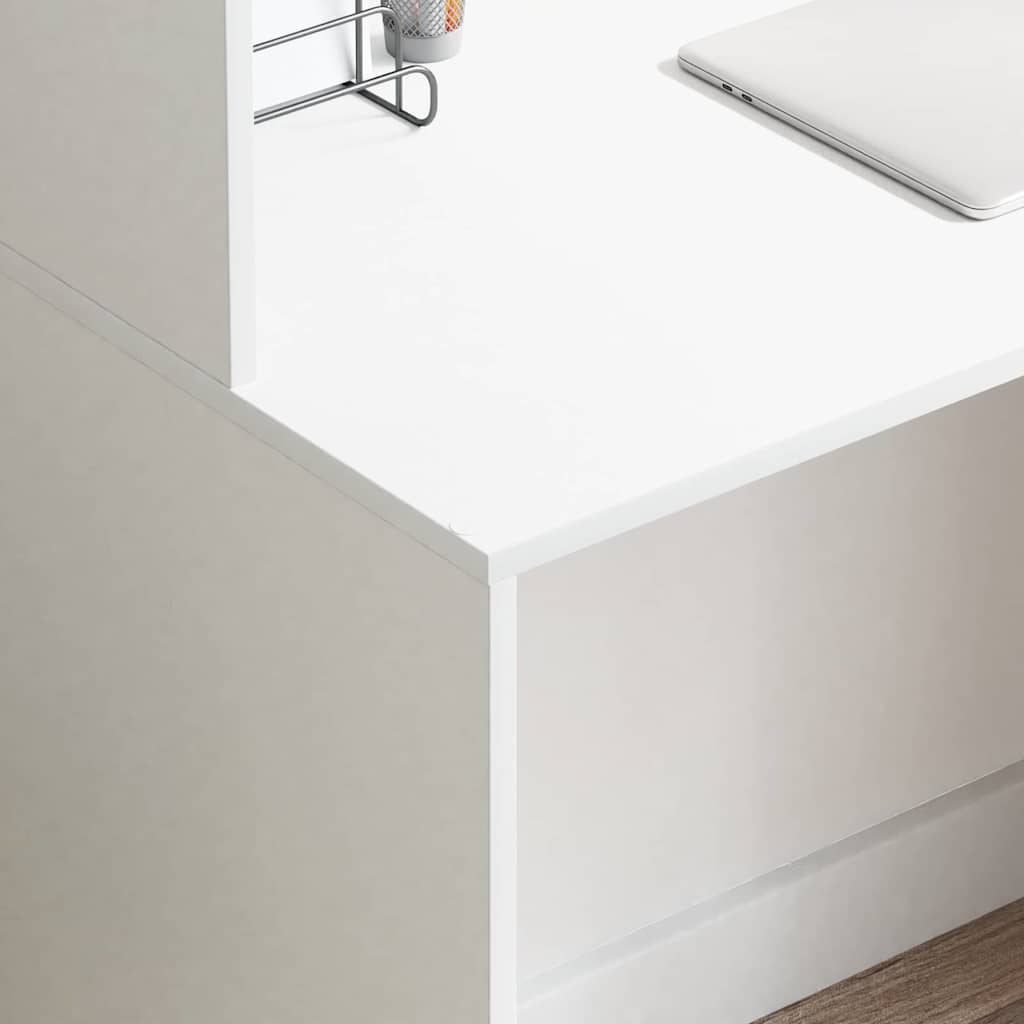 Γραφείο με ράφι Λευκό 102 x 50 x 124 εκ. Επεξεργασμένο ξύλο - Pakobazaar