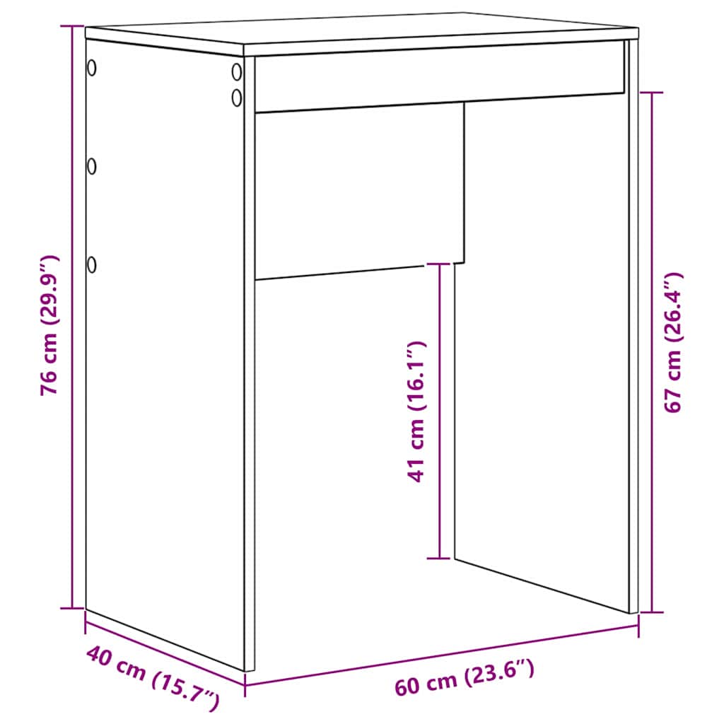 Γραφείο Καπνιστό Δρύς 60 x 40 x 76 εκ.