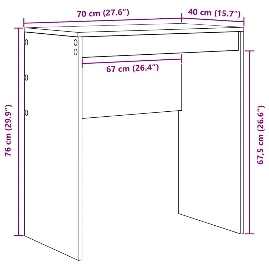 Γραφείο Λευκό 70 x 40 x 76 εκ. - Pakobazaar