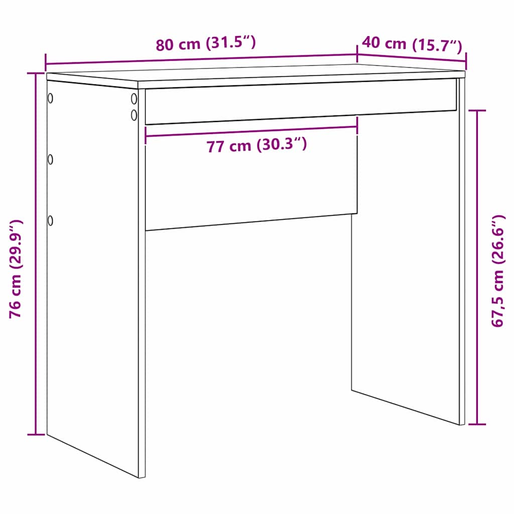 Γραφείο Καπνιστό Δρύς 80 x 40 x 76 εκ. - Pakobazaar