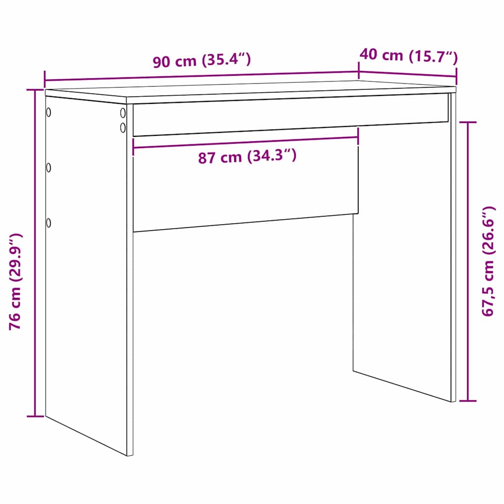 Γραφείο Δρύς Sonoma 90 x 40 x 76 εκ.