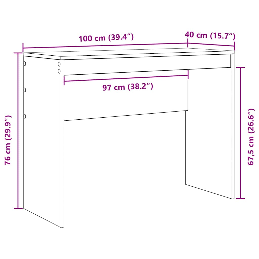 Γραφείο Σκυρόδεμα Γκρι 100 x 40 x 76 εκ. - Pakobazaar