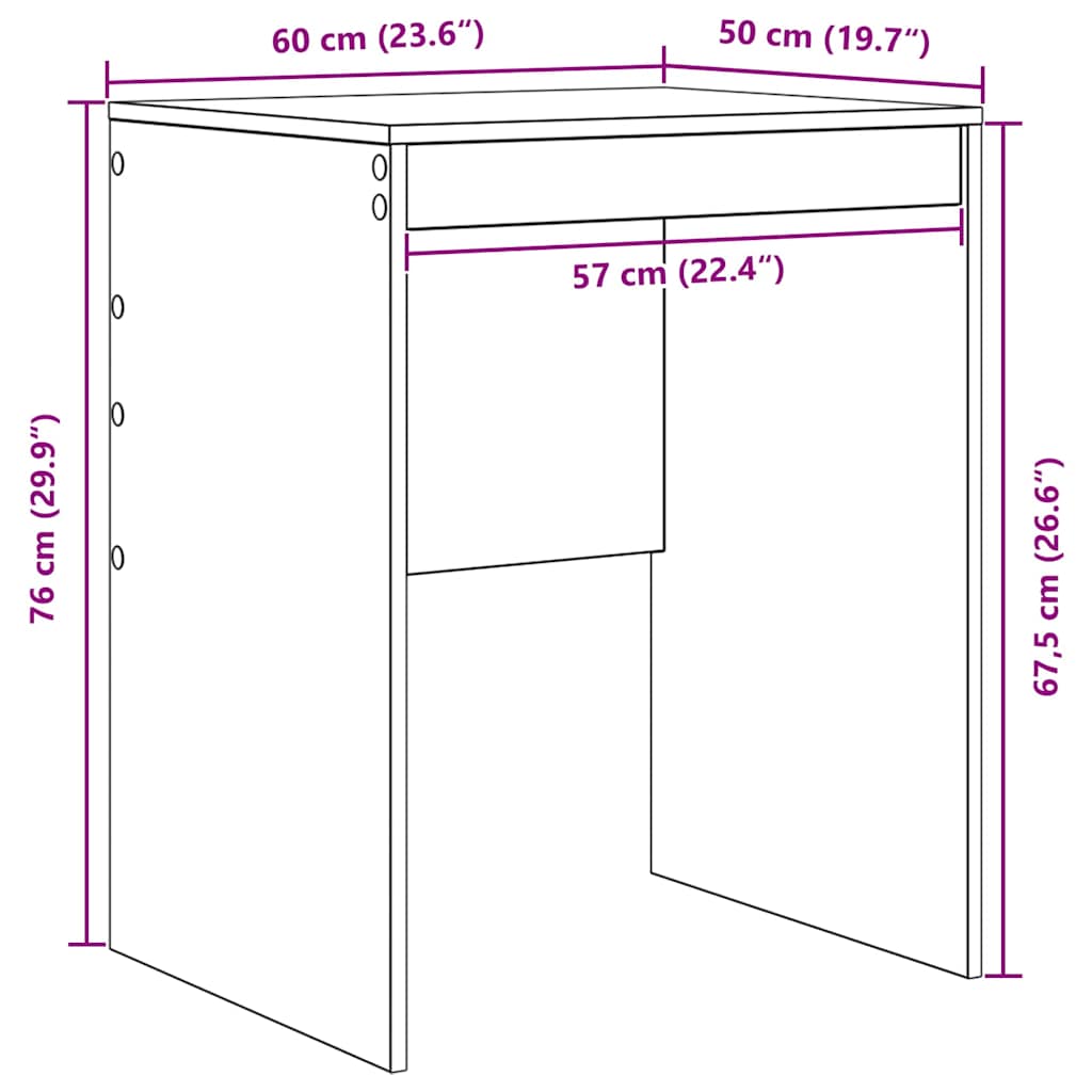 Γραφείο Λευκό 60 x 50 x 76 εκ. - Pakobazaar