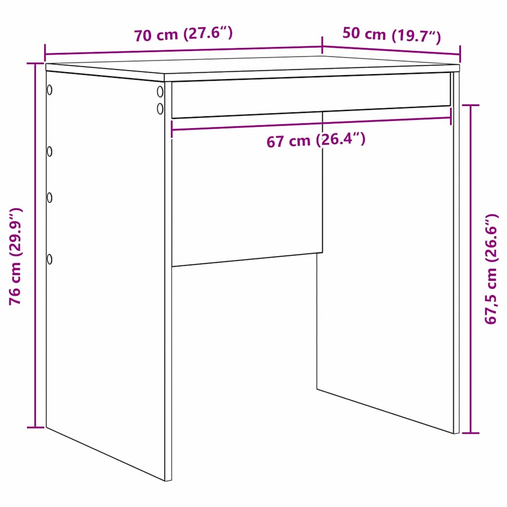 Γραφείο Δρύς Sonoma 70 x 50 x 76 εκ. - Pakobazaar