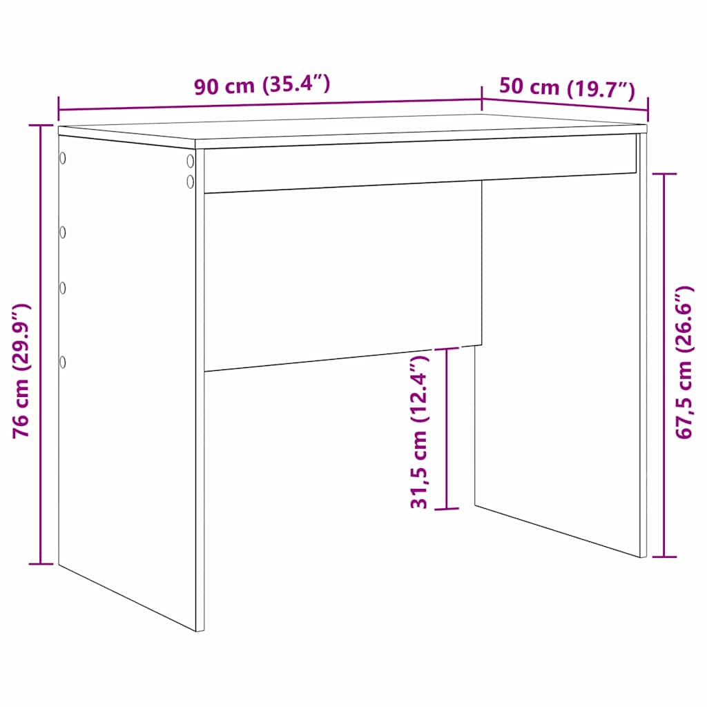 Γραφείο Μαύρη Οξυά 90 x 50 x 76 εκ. - Pakobazaar