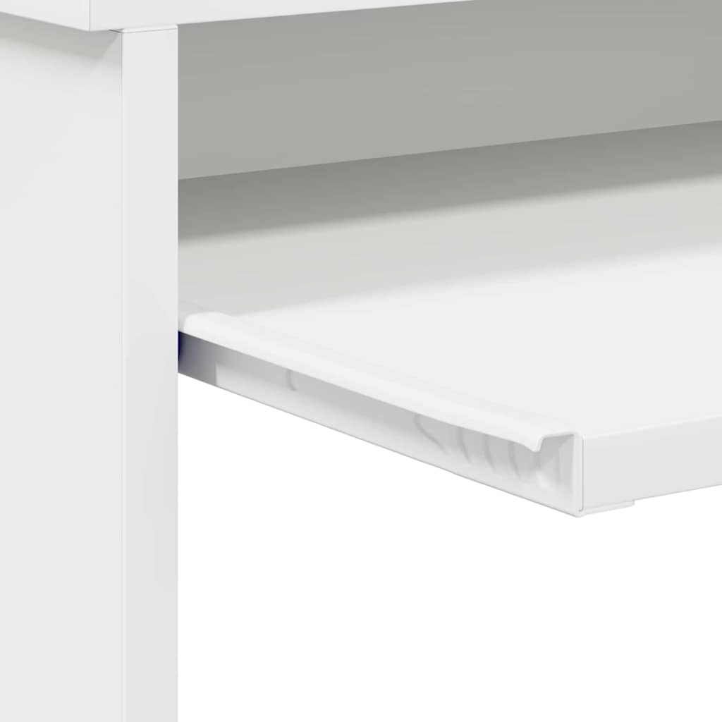 Γραφείο με ράφι Λευκό 120,5 x 44 x 88,5 εκ Επεξεργασμένο ξύλο