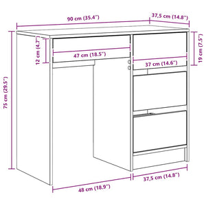 Γραφείο Δρύς Sonoma Επεξεργασμένο Ξύλο 90 x 37.5 x 75 εκ