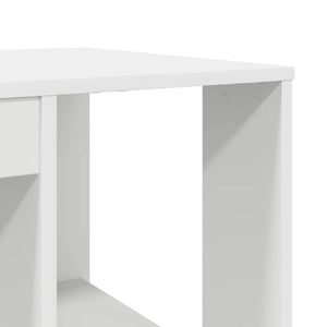 Γραφείο με ράφι Λευκό 130 x 50.5 x 75 εκ Επεξεργασμένο ξύλο - Pakobazaar