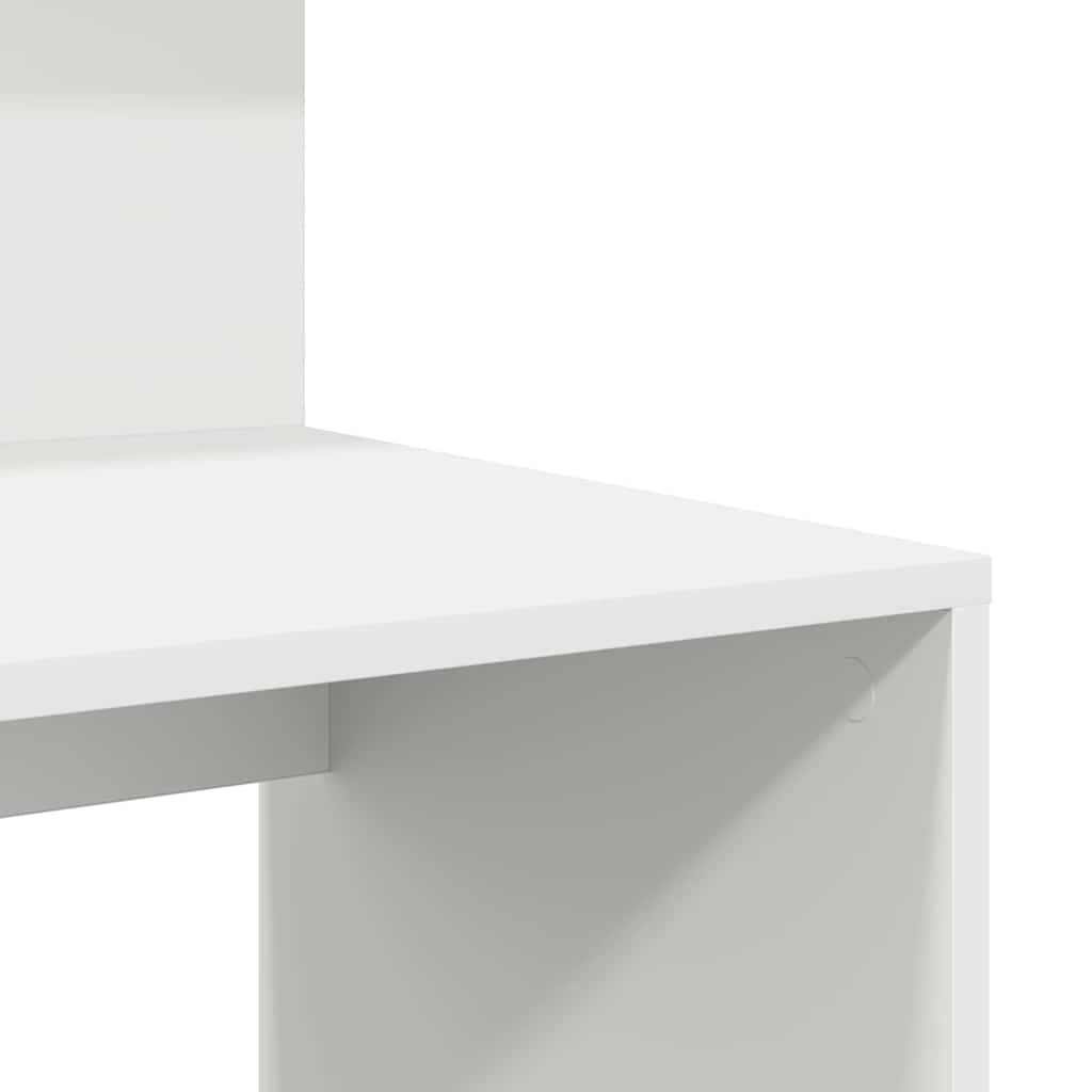 Γραφείο με ράφι Λευκό 90 x 48 x 101,5 εκ. Επεξεργασμένο ξύλο - Pakobazaar