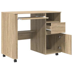 Γραφείο με Ρόδες με συρτάρι Δρύς Sonoma 91 x 50 x 77 εκ. - Pakobazaar