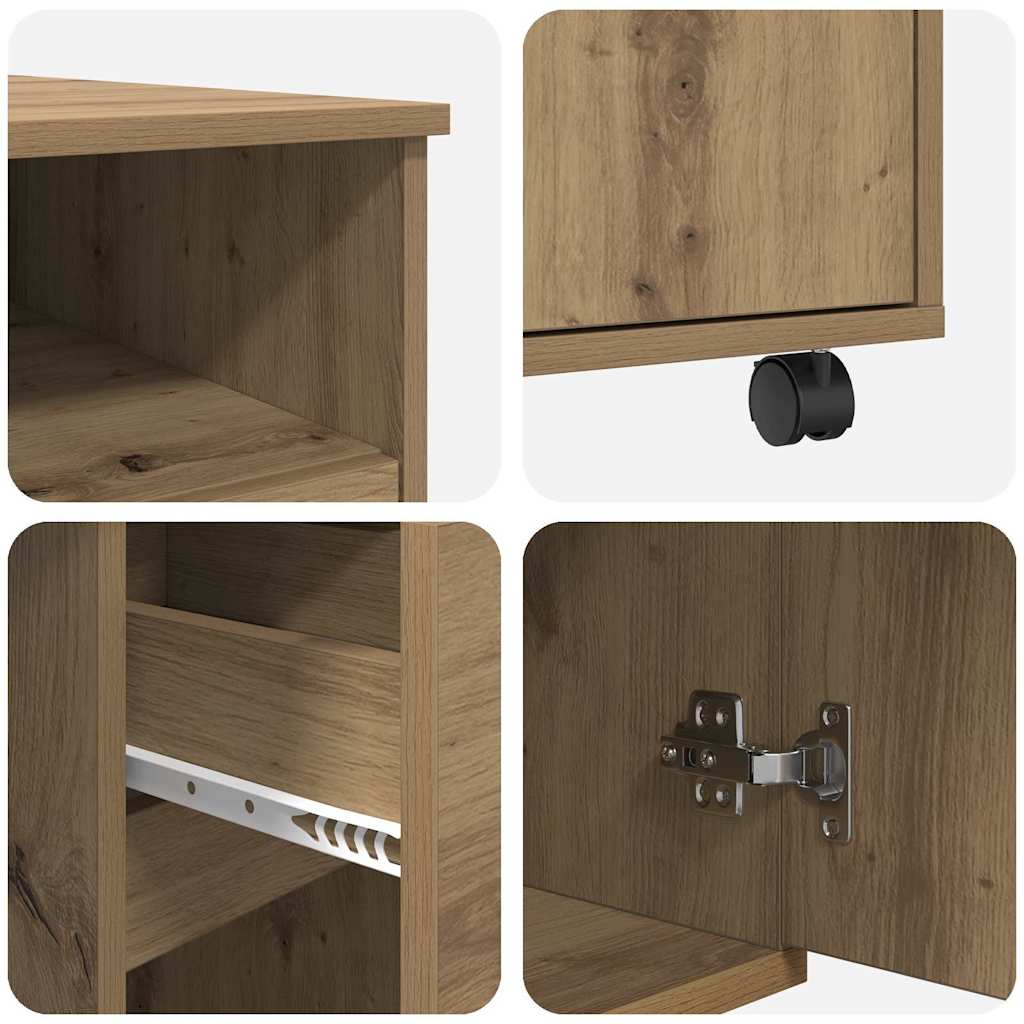 Γραφείο με Ρόδες με συρτάρι Artisan Oak 91 x 50 x 77 εκ.