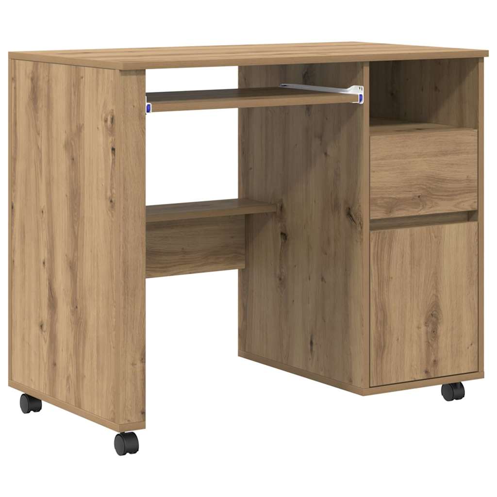 Γραφείο με Ρόδες με συρτάρι Artisan Oak 91 x 50 x 77 εκ.