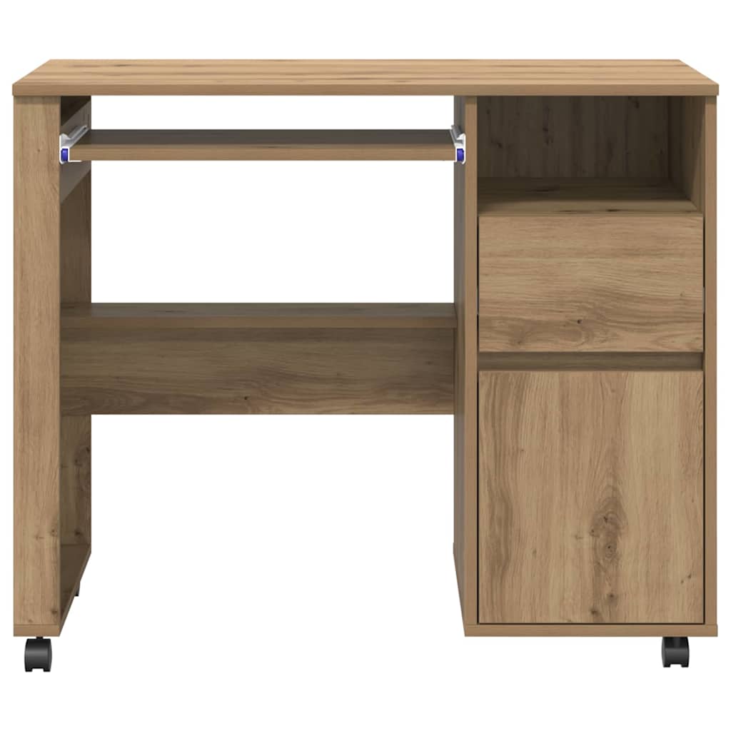 Γραφείο με Ρόδες με συρτάρι Artisan Oak 91 x 50 x 77 εκ.
