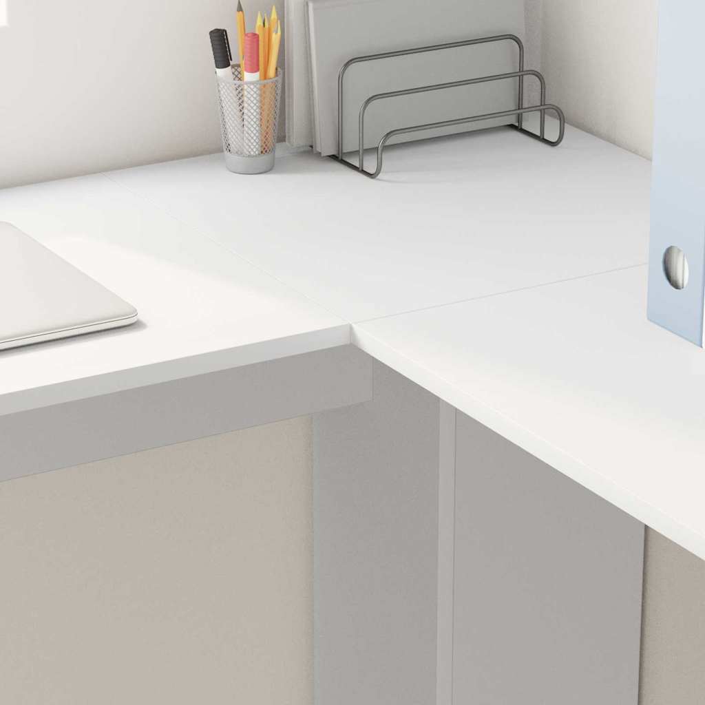 Γωνιακό γραφείο Λευκό 140 x 113,5 x 75 εκ. Επεξεργασμένο ξύλο - Pakobazaar