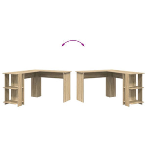 Γωνιακό γραφείο με ράφι Δρύς Sonoma 140 x 113,5 x 75 εκ. - Pakobazaar