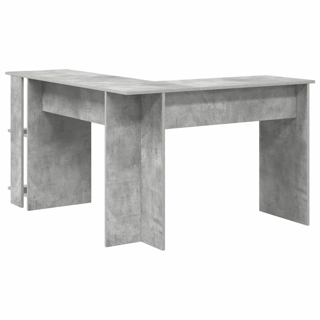 Γωνιακό γραφείο με ράφι Σκυρόδεμα Γκρι 140 x 113,5 x 75 εκ. - Pakobazaar