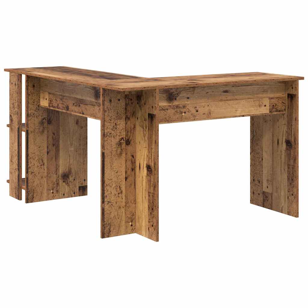 Γωνιακό γραφείο με ράφι Παλιό Ξύλο 140 x 113,5 x 75 εκ. - Pakobazaar