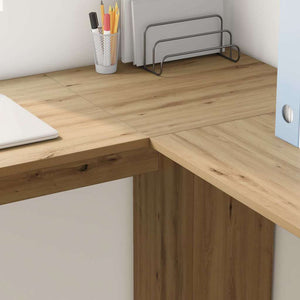 Γωνιακό γραφείο με ράφι Artisan Oak 140 x 113,5 x 75 εκ. - Pakobazaar