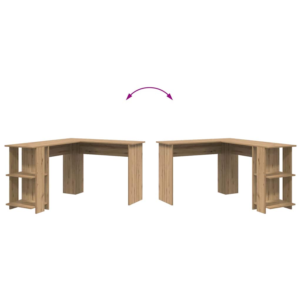 Γωνιακό γραφείο με ράφι Artisan Oak 140 x 113,5 x 75 εκ. - Pakobazaar