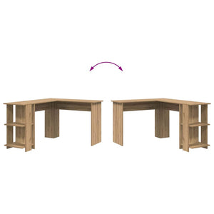 Γωνιακό γραφείο με ράφι Artisan Oak 140 x 113,5 x 75 εκ. - Pakobazaar