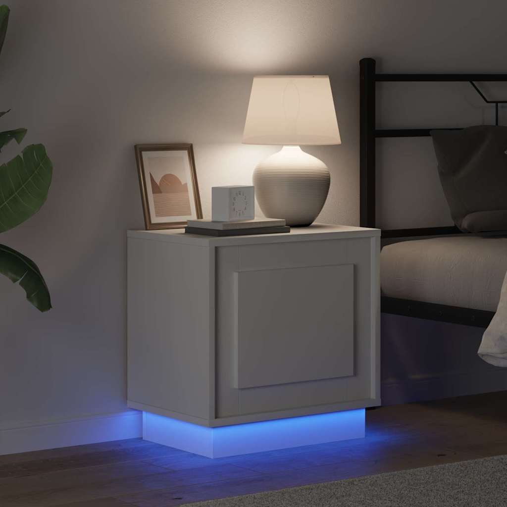 Κομοδίνο 2 pcs Λευκό 44 x 34,5 x 45 εκ Επεξεργασμένο ξύλο - Pakobazaar