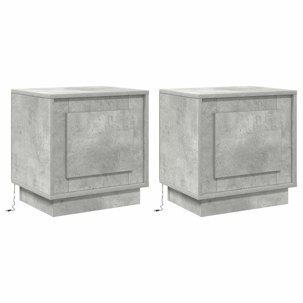 Κομοδίνο 2 pcs Σκυρόδεμα Γκρι 44 x 34,5 x 45 εκ - Pakobazaar