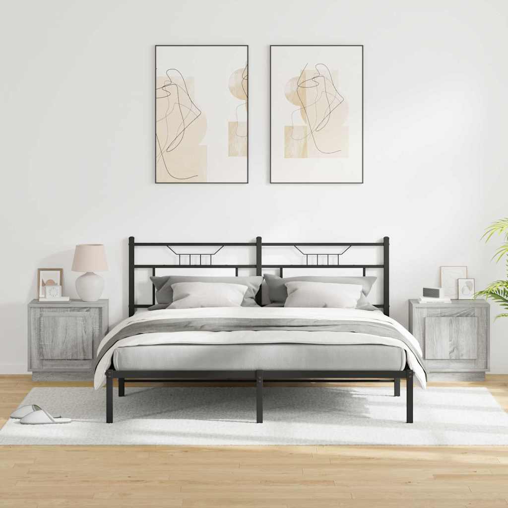 Κομοδίνο 2 pcs Γκρι 44 x 34,5 x 45 εκ Επεξεργασμένο ξύλο - Pakobazaar